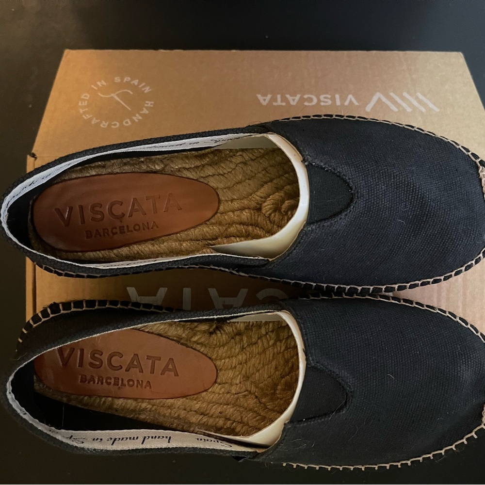 Viscata Barcelona Platform Canvas Espadrilles, Bl… - image 1